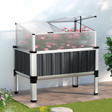 Home & Garden > Garden Beds - Green Fingers Garden Bed 80x49x74cm Greenhouse Planter Box Raised Galvanised Herb - Garden Yard