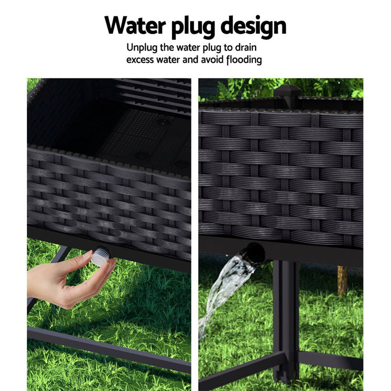 Home & Garden > Garden Beds - Green Fingers Garden Bed Planter Box, 40 x 40 x 23cm Elevated Raised Beds for Vegetables, Flowers & Herbs - Garden Yard
