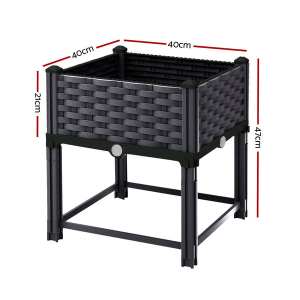 Home & Garden > Garden Beds - Green Fingers Garden Bed Planter Box, 40 x 40 x 23cm Elevated Raised Beds for Vegetables, Flowers & Herbs - Garden Yard