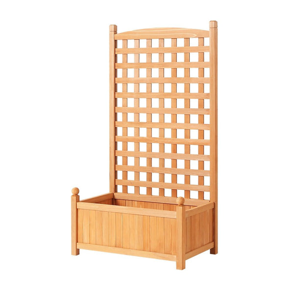 Home & Garden > Garden Beds - Green Fingers Garden Bed Wooden 64x35x115cm Planter Raised Box Container Trellis - Garden Yard