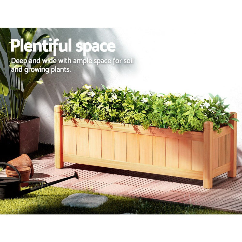 Home & Garden > Garden Beds - Greenfingers Wooden Garden Bed 90x30x33cm Raised Garden Planter Box for Flowers, Vegetables & Storage - Garden Yard