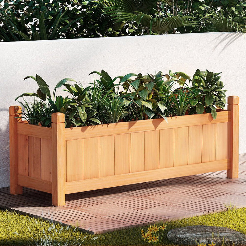 Home & Garden > Garden Beds - Greenfingers Wooden Garden Bed 90x30x33cm Raised Garden Planter Box for Flowers, Vegetables & Storage - Garden Yard