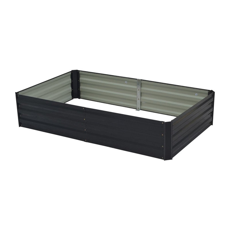 Home & Garden > Garden Beds - Wallaroo 150 x 90 x 30cm Galvanized Steel Garden Bed - Black - Garden Yard
