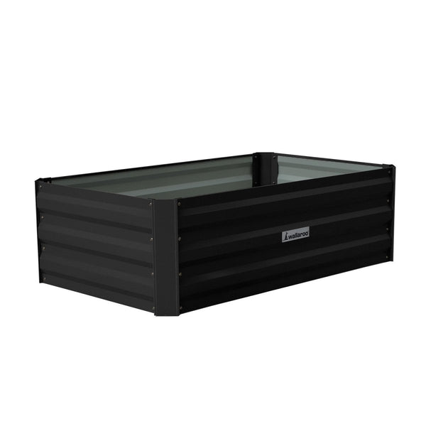 Home & Garden > Garden Beds - Wallaroo Garden Bed 100 x 60 x 30cm Galvanized Steel - Black - Garden Yard