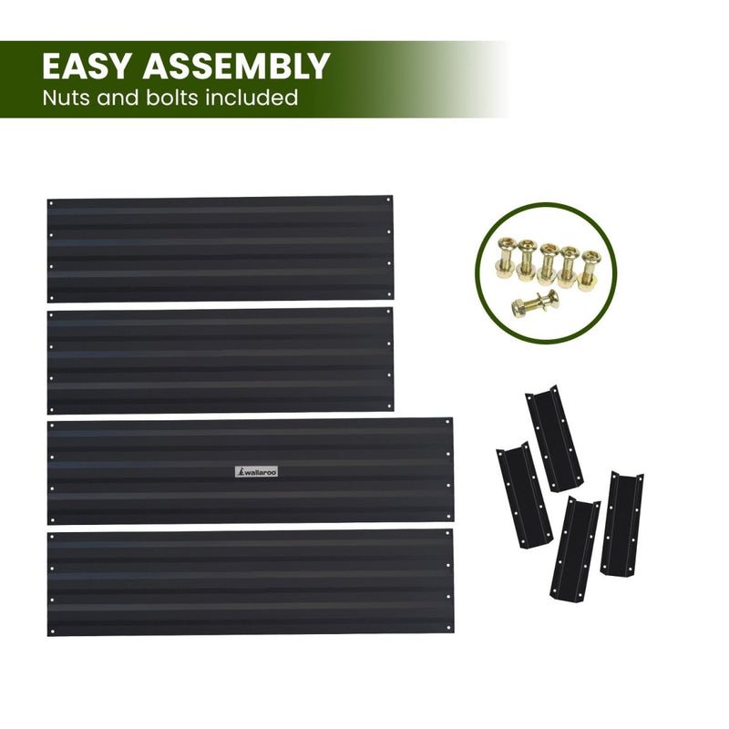 Home & Garden > Garden Beds - Wallaroo Garden Bed 100 x 60 x 30cm Galvanized Steel - Black - Garden Yard