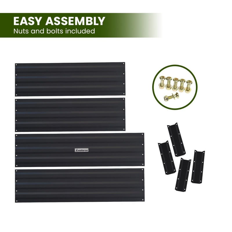 Home & Garden > Garden Beds - Wallaroo Garden Bed 120 x 60 x 30cm Galvanized Steel - Black - Garden Yard
