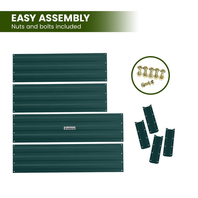 Home & Garden > Garden Beds - Wallaroo Garden Bed 120 x 60 x 30cm Galvanized Steel - Green - Garden Yard