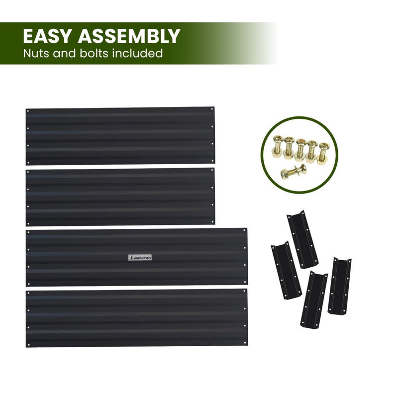 Home & Garden > Garden Beds - Wallaroo Garden Bed 120 x 90 x 30cm Galvanized Steel - Black - Garden Yard