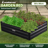 Home & Garden > Garden Beds - Wallaroo Garden Bed 120 x 90 x 30cm Galvanized Steel - Black - Garden Yard