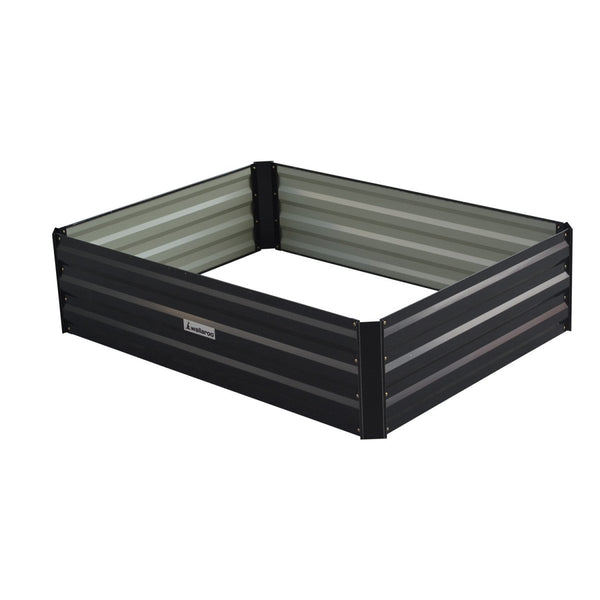 Home & Garden > Garden Beds - Wallaroo Garden Bed 120 x 90 x 30cm Galvanized Steel - Black - Garden Yard