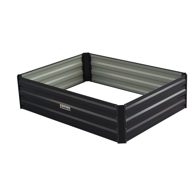 Home & Garden > Garden Beds - Wallaroo Garden Bed 120 x 90 x 30cm Galvanized Steel - Black - Garden Yard