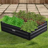 Home & Garden > Garden Beds - Wallaroo Garden Bed 120 x 90 x 30cm Galvanized Steel - Black - Garden Yard