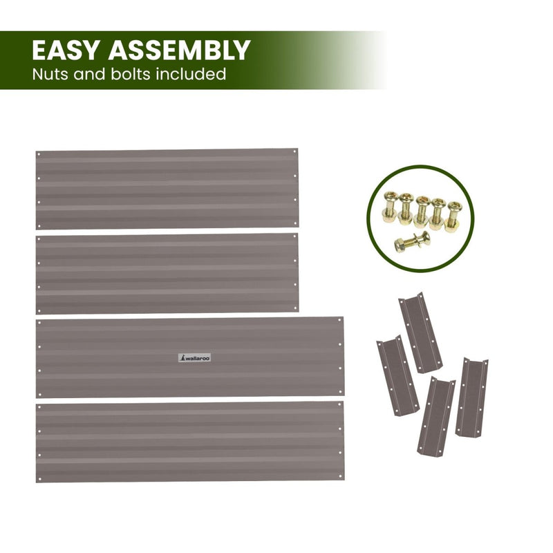 Home & Garden > Garden Beds - Wallaroo Garden Bed 120 x 90 x 30cm Galvanized Steel - Grey - Garden Yard