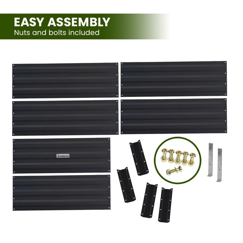 Home & Garden > Garden Beds - Wallaroo Garden Bed 210 x 90 x 30cm Galvanized Steel - Black - Garden Yard