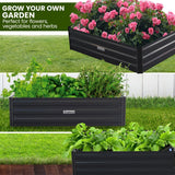 Home & Garden > Garden Beds - Wallaroo Garden Bed 210 x 90 x 30cm Galvanized Steel - Black - Garden Yard
