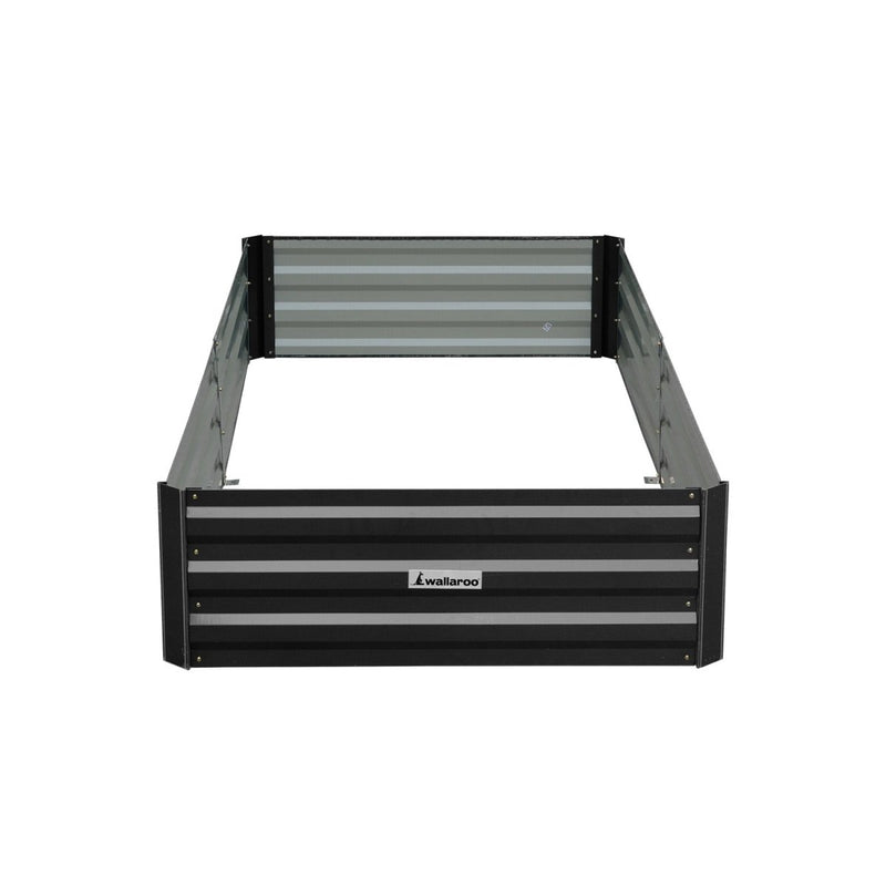Home & Garden > Garden Beds - Wallaroo Garden Bed 210 x 90 x 30cm Galvanized Steel - Black - Garden Yard