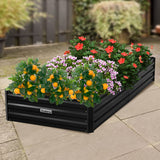 Home & Garden > Garden Beds - Wallaroo Garden Bed 210 x 90 x 30cm Galvanized Steel - Black - Garden Yard