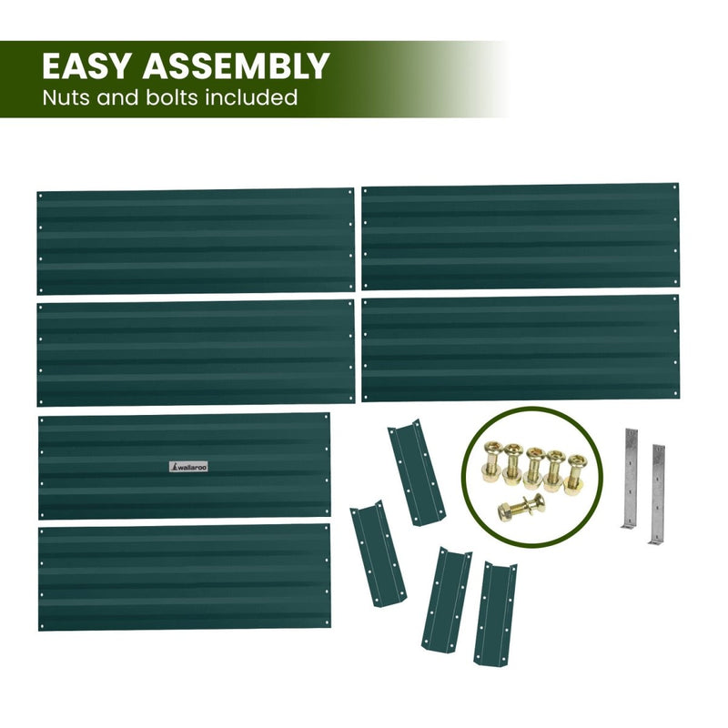 Home & Garden > Garden Beds - Wallaroo Garden Bed 210 x 90 x 30cm Galvanized Steel - Green - Garden Yard