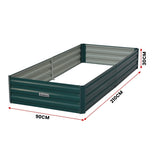 Home & Garden > Garden Beds - Wallaroo Garden Bed 210 x 90 x 30cm Galvanized Steel - Green - Garden Yard