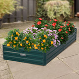 Home & Garden > Garden Beds - Wallaroo Garden Bed 210 x 90 x 30cm Galvanized Steel - Green - Garden Yard