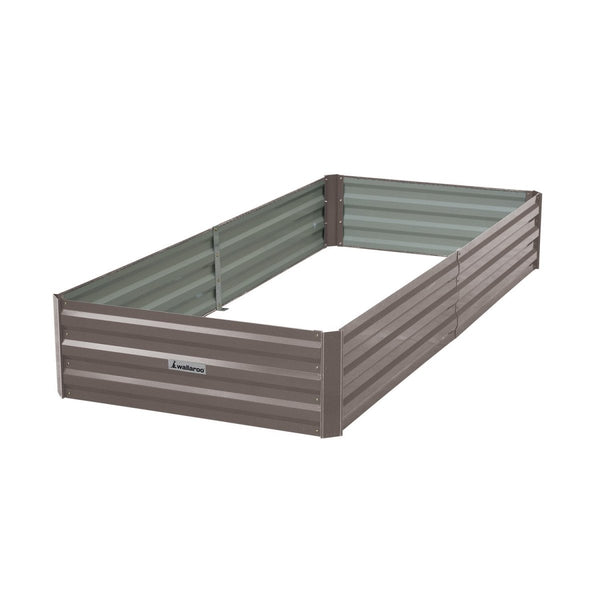 Home & Garden > Garden Beds - Wallaroo Garden Bed 210 x 90 x 30cm Galvanized Steel - Grey - Garden Yard