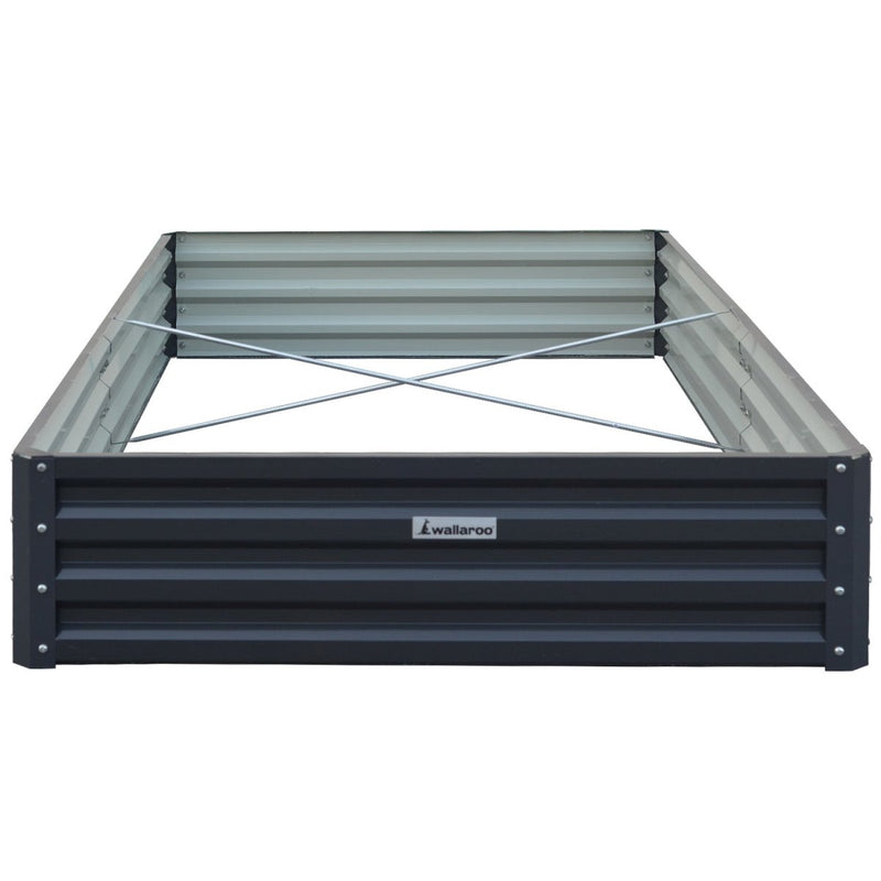 Home & Garden > Garden Beds - Wallaroo Garden Bed 240 x 120 x 30cm Galvanized Steel - Black - Garden Yard