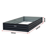 Home & Garden > Garden Beds - Wallaroo Garden Bed 240 x 120 x 30cm Galvanized Steel - Black - Garden Yard