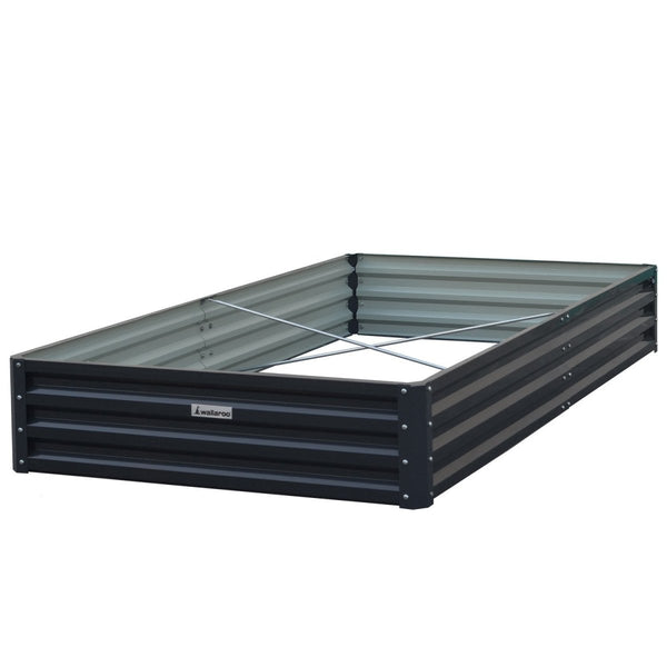 Home & Garden > Garden Beds - Wallaroo Garden Bed 240 x 120 x 30cm Galvanized Steel - Black - Garden Yard
