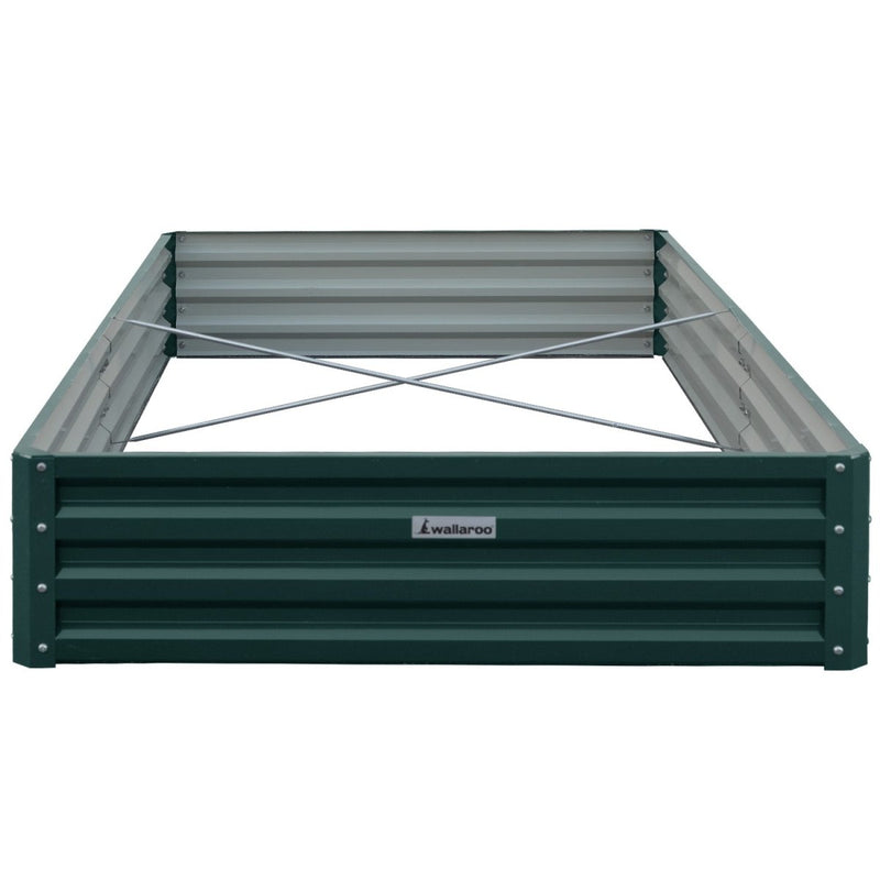 Home & Garden > Garden Beds - Wallaroo Garden Bed 240 x 120 x 30cm Galvanized Steel - Green - Garden Yard
