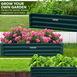 Home & Garden > Garden Beds - Wallaroo Garden Bed 240 x 120 x 30cm Galvanized Steel - Green - Garden Yard
