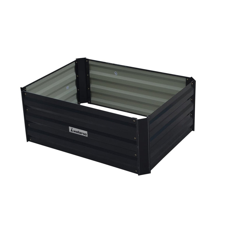 Home & Garden > Garden Beds - Wallaroo Garden Bed 80 x 60 x 30cm Galvanized Steel - Black - Garden Yard