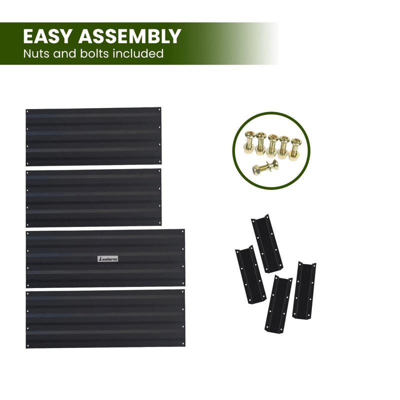 Home & Garden > Garden Beds - Wallaroo Garden Bed 80 x 60 x 30cm Galvanized Steel - Black - Garden Yard