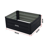 Home & Garden > Garden Beds - Wallaroo Garden Bed 80 x 60 x 30cm Galvanized Steel - Black - Garden Yard