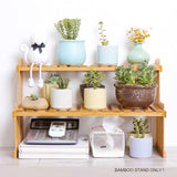 Home & Garden > Garden Furniture - 2 Tier Bamboo Plant Stand Shelves Flower Pot Rack Garden Indoor Outdoor Patio - Garden Yard