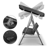 Home & Garden > Garden Furniture - Gardeon Outdoor Furniture Swing Chair Hammock 3 Seater Bench Seat Canopy Black - Garden Yard