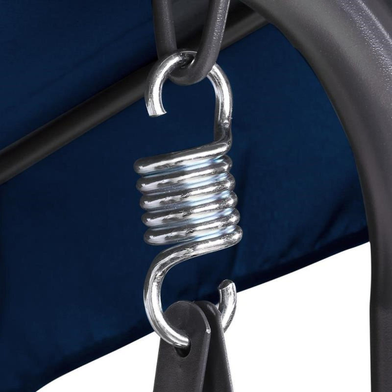 Home & Garden > Garden Furniture - Milano Outdoor Swing Bench Seat Chair Canopy Furniture 3 Seater Garden Hammock - Dark Blue - Garden Yard