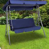 Home & Garden > Garden Furniture - Milano Outdoor Swing Bench Seat Chair Canopy Furniture 3 Seater Garden Hammock - Dark Blue - Garden Yard