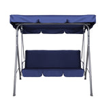 Home & Garden > Garden Furniture - Milano Outdoor Swing Bench Seat Chair Canopy Furniture 3 Seater Garden Hammock - Dark Blue - Garden Yard