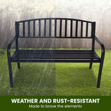 Home & Garden > Garden Furniture - Wallaroo Steel Outdoor Garden Bench - Classic - Garden Yard