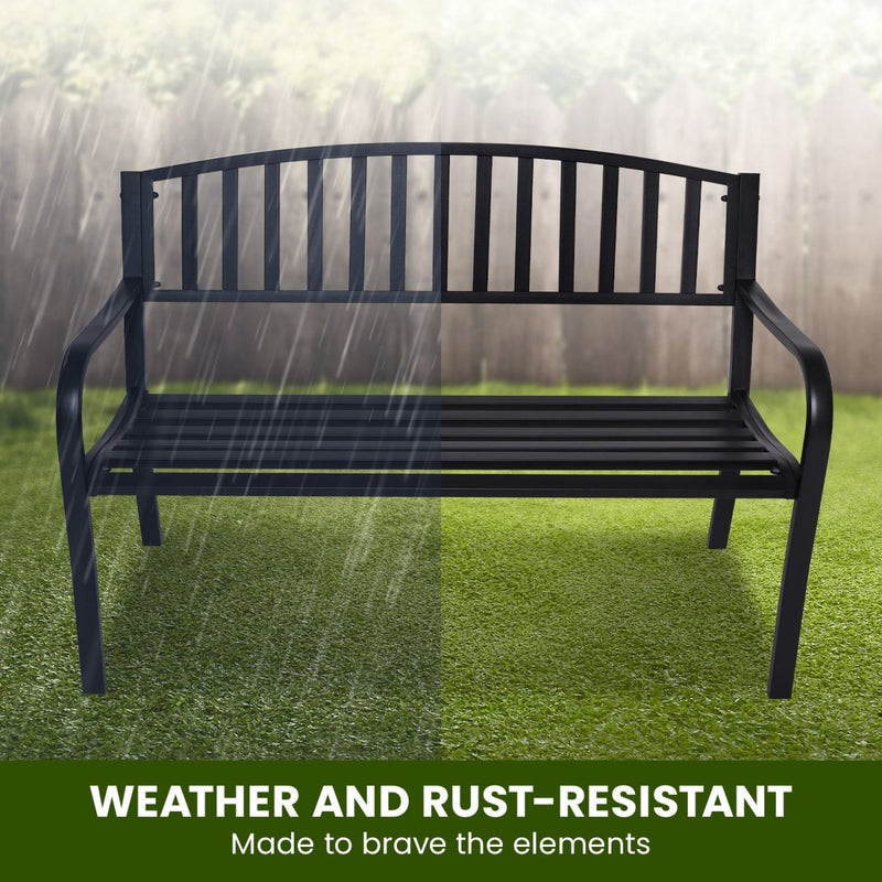 Home & Garden > Garden Furniture - Wallaroo Steel Outdoor Garden Bench - Classic - Garden Yard