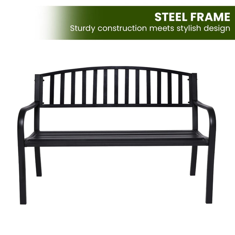 Home & Garden > Garden Furniture - Wallaroo Steel Outdoor Garden Bench - Classic - Garden Yard