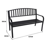 Home & Garden > Garden Furniture - Wallaroo Steel Outdoor Garden Bench - Classic - Garden Yard