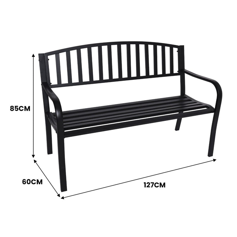 Home & Garden > Garden Furniture - Wallaroo Steel Outdoor Garden Bench - Classic - Garden Yard