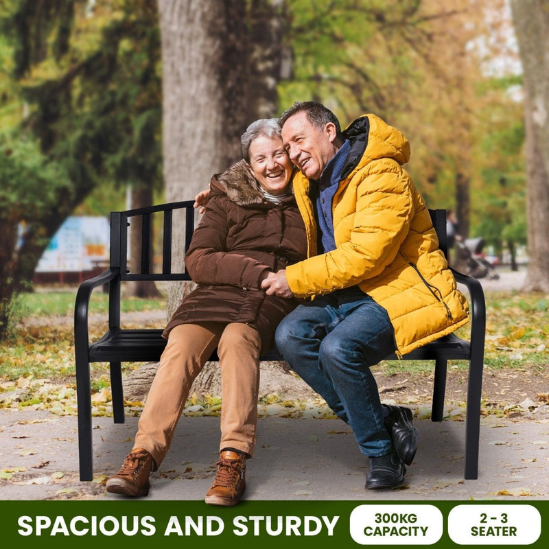 Home & Garden > Garden Furniture - Wallaroo Steel Outdoor Garden Bench - Classic - Garden Yard