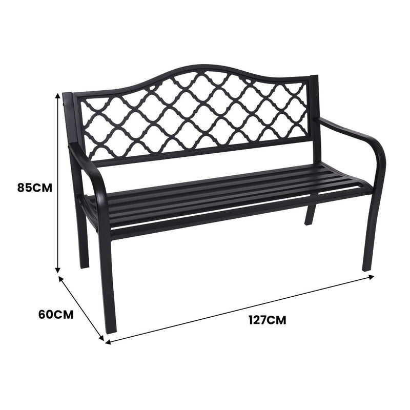 Home & Garden > Garden Furniture - Wallaroo Steel Outdoor Garden Bench - Elegant - Garden Yard