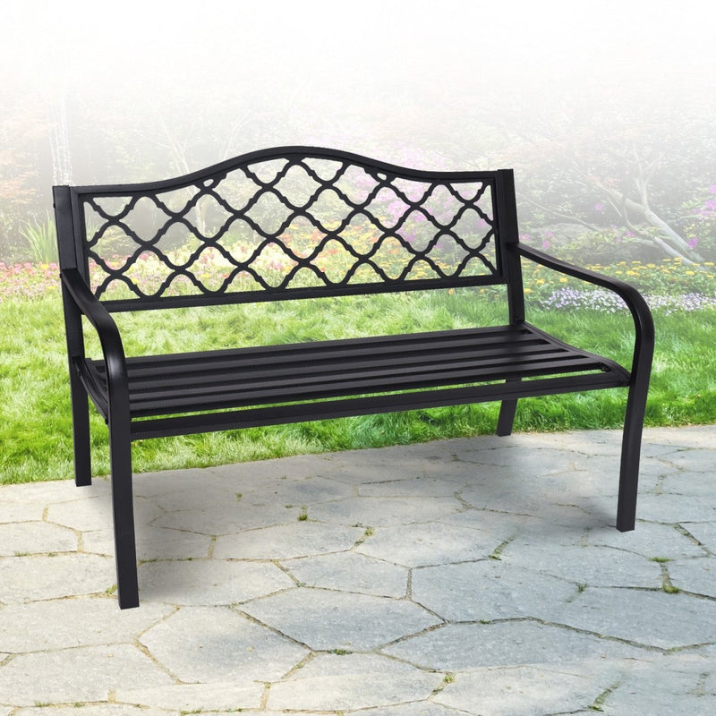 Home & Garden > Garden Furniture - Wallaroo Steel Outdoor Garden Bench - Elegant - Garden Yard