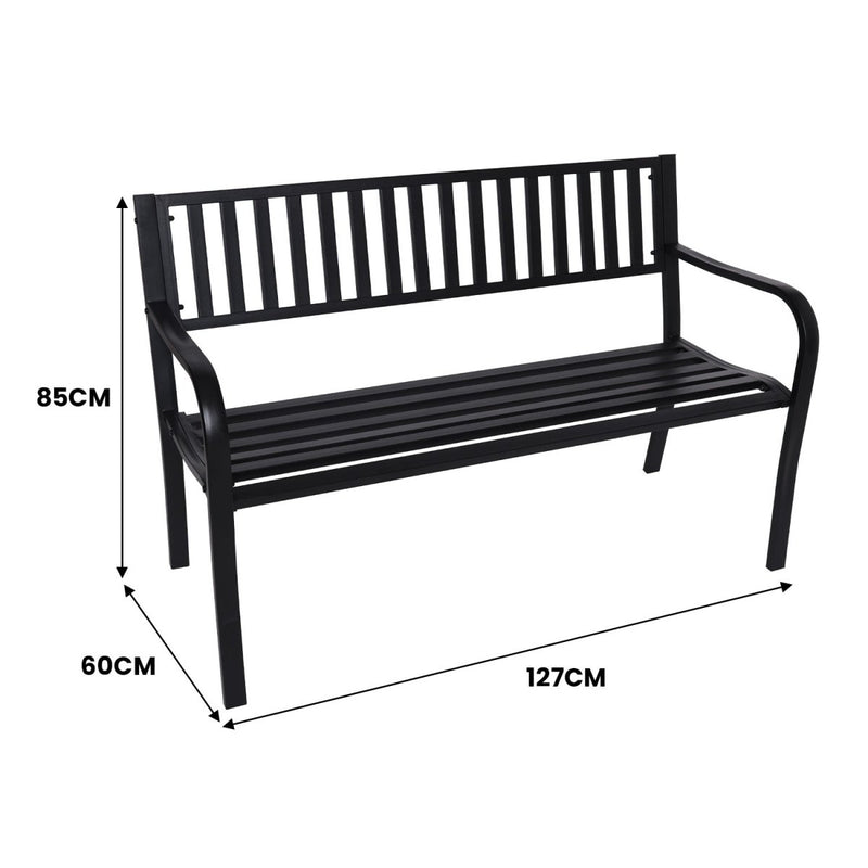 Home & Garden > Garden Furniture - Wallaroo Steel Outdoor Garden Bench - Modern - Garden Yard