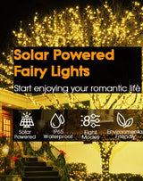 Home & Garden > Garden Lights - 200 Waterproof LED Solar Fairy Light Outdoor with 8 Lighting Modes for Home,Garden and Decoration - Garden Yard