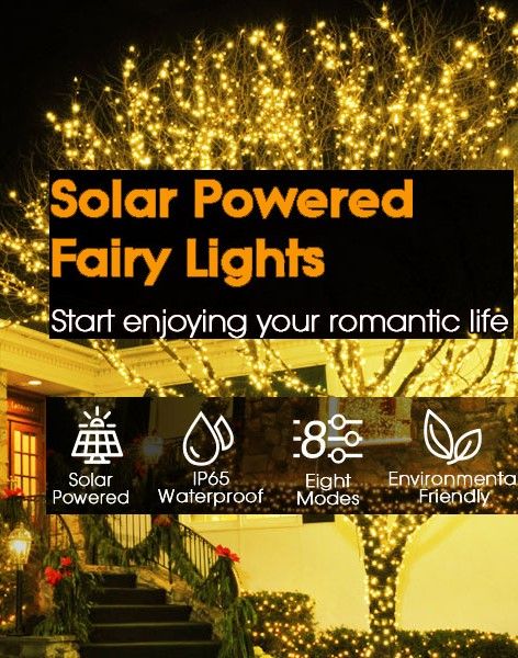 Home & Garden > Garden Lights - 200 Waterproof LED Solar Fairy Light Outdoor with 8 Lighting Modes for Home,Garden and Decoration - Garden Yard