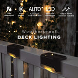 Home & Garden > Garden Lights - 4 Pack SolarPower Deck Lights Outdoor Step Lights Waterproof LED lights - Garden Yard